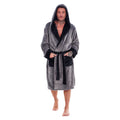 Grey-Black - Front - Keanu Mens Fleece Dressing Gown