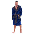 Navy-Charcoal - Front - Keanu Mens Fleece Dressing Gown