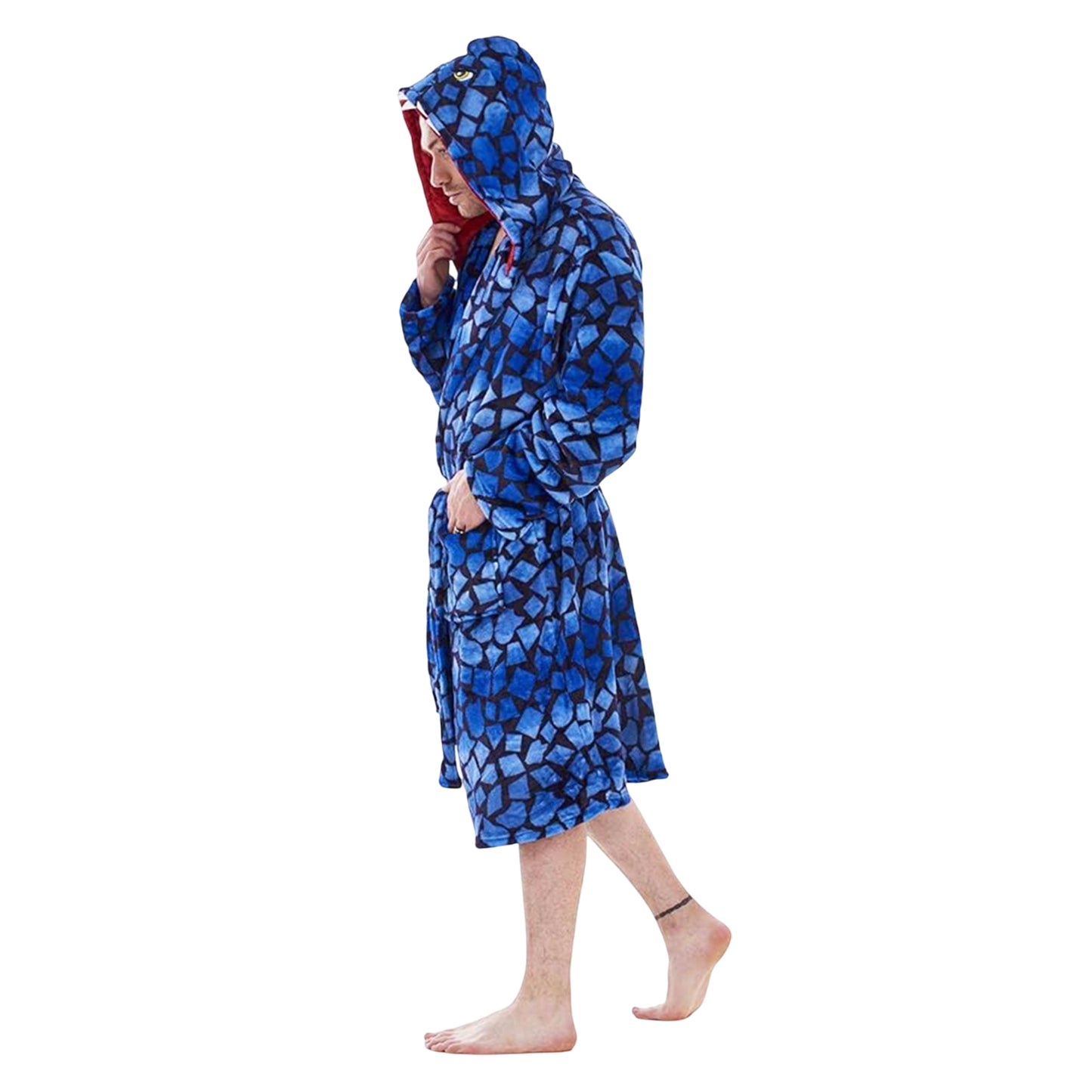 Blue-Black - Lifestyle - Keanu Mens Raptor Fleece Dressing Gown