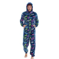 Neon - Front - Floso Mens Game Controller Fleece Jumpsuit