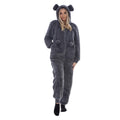 Charcoal - Front - Keanu Womens-Ladies Fleece Jumpsuit