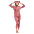 Pink - Front - Keanu Womens-Ladies Fleece Jumpsuit