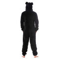 Black - Back - Keanu Mens Gorilla Head Fleece Jumpsuit