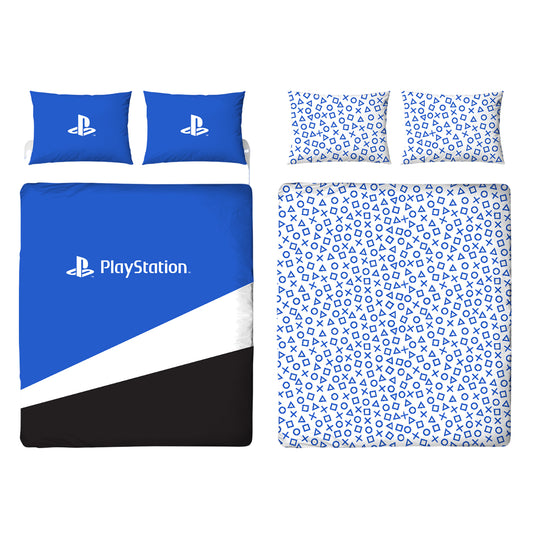 Blue-Black-White - Front - Playstation Banner Reversible Duvet Set