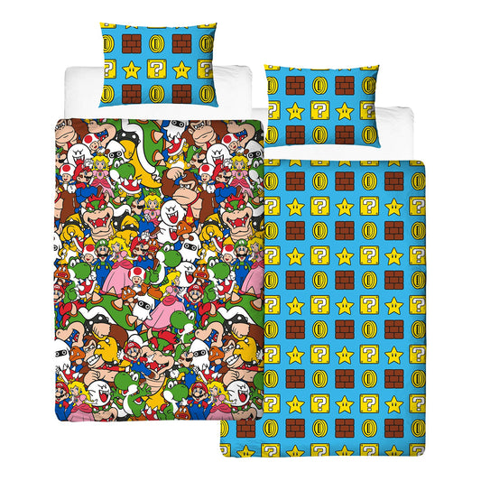 Multicoloured - Front - Nintendo Super Mario Reversible Duvet Set