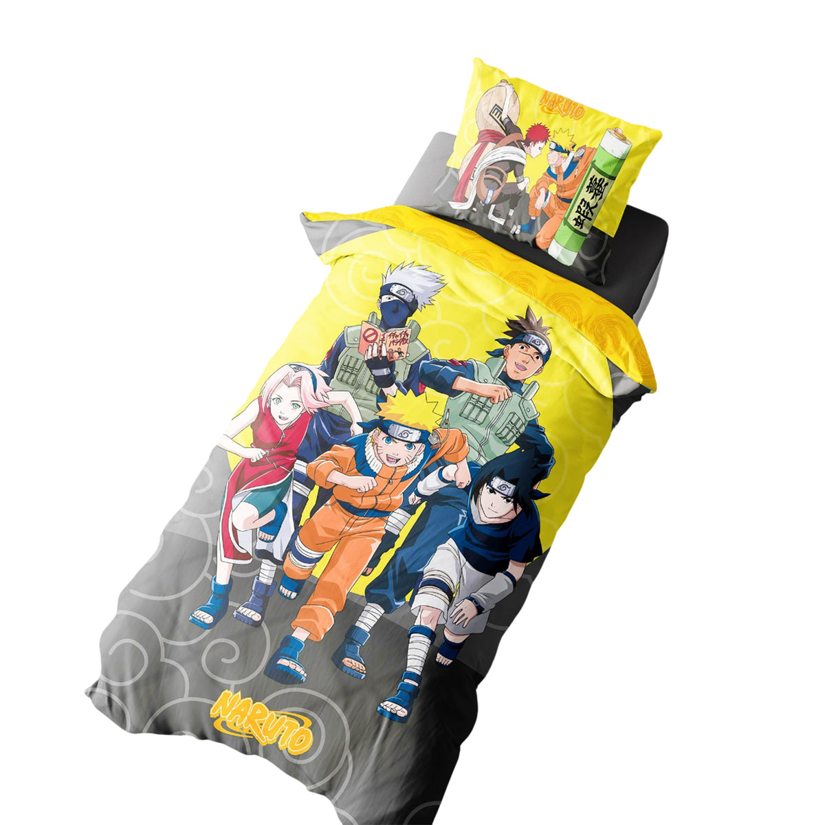 Multicoloured - Side - Naruto Team 7 Reversible Duvet Set