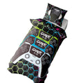 Multicoloured - Back - Floso Gamer For Life Graffiti Reversible Duvet Set