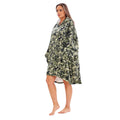 Green - Side - Keanu Unisex Adult Camouflage Fleece Sherpa Lined Oversized Blanket Hoodie