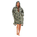 Green - Front - Keanu Unisex Adult Camouflage Fleece Sherpa Lined Oversized Blanket Hoodie