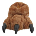 Brown - Front - Slumberzzz Mens Monster Claw Plush 3D Slippers