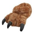 Brown - Pack Shot - Slumberzzz Mens Monster Claw Plush 3D Slippers