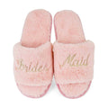 Light Pink - Front - Keanu Womens-Ladies Bridesmaid Glitter Faux Fur Slip-on Mule Slippers