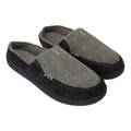 Black-Grey - Front - Keanu Mens Tweed Slip-on Mule Slippers
