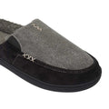 Black-Grey - Side - Keanu Mens Tweed Slip-on Mule Slippers