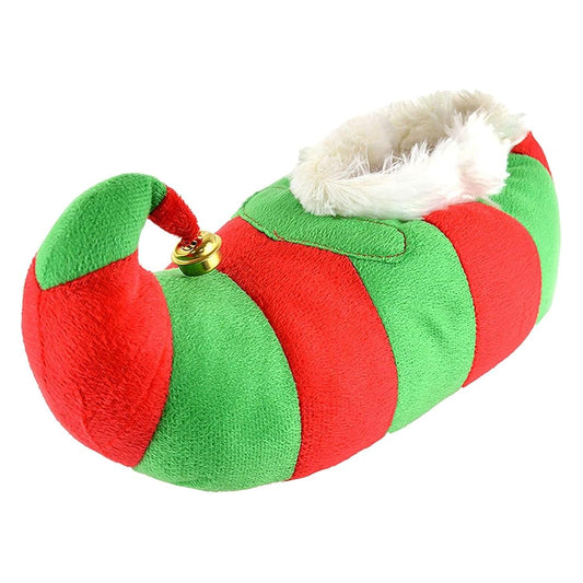Green-Red-White - Front - Floso Mens Elf Slip-on Slippers