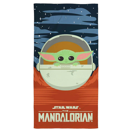 Blue-Orange - Front - Star Wars: The Mandalorian Baby Yoda Towel