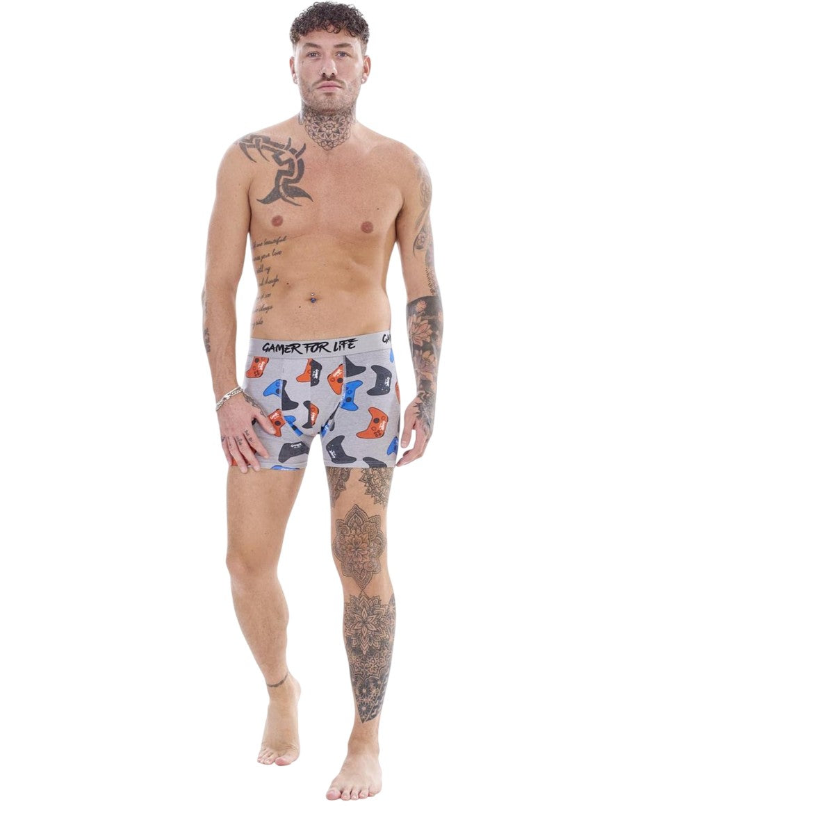 Multicoloured - Close up - Floso Boys Gamer For Life Cotton Blend Boxer Shorts (Pack of 5)