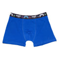 Grey-Dark Grey-Red-Royal Blue-Black - Side - Floso Boys Cotton Blend Boxer Shorts (Pack of 5)