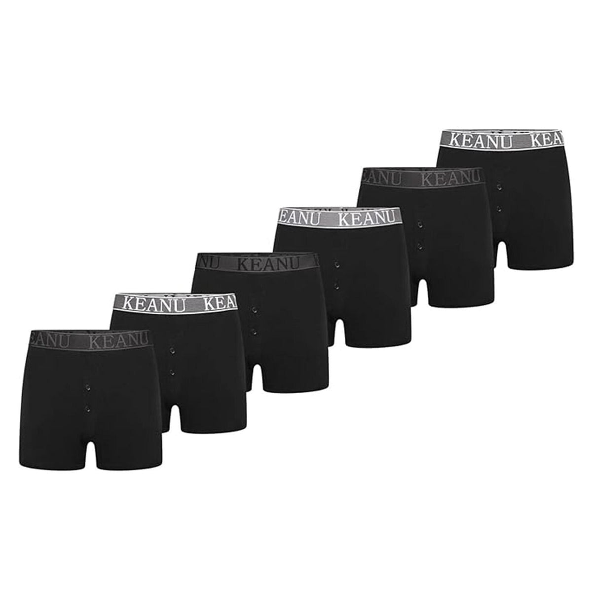 Blue - Lifestyle - Keanu Mens Plain Boxer Shorts (Pack of 6)