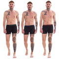 Black - Back - Harte & Soul Mens Plain Bamboo Boxer Shorts (Pack of 12)