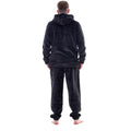 Black - Back - Keanu Mens Fleece Hooded Pyjama Set