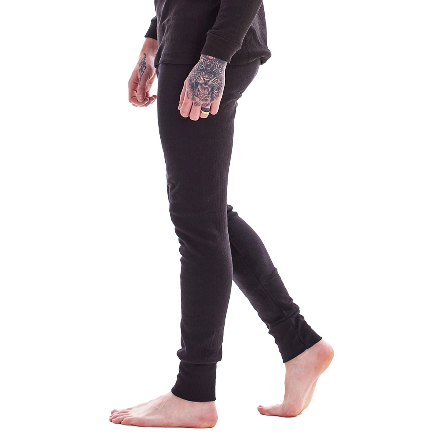 Black - Side - Keanu Mens Heatforce Thermal Bottoms (Pack of 3)