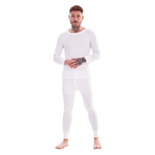 White - Front - Keanu Mens Heatforce Thermal Bottoms (Pack of 3)