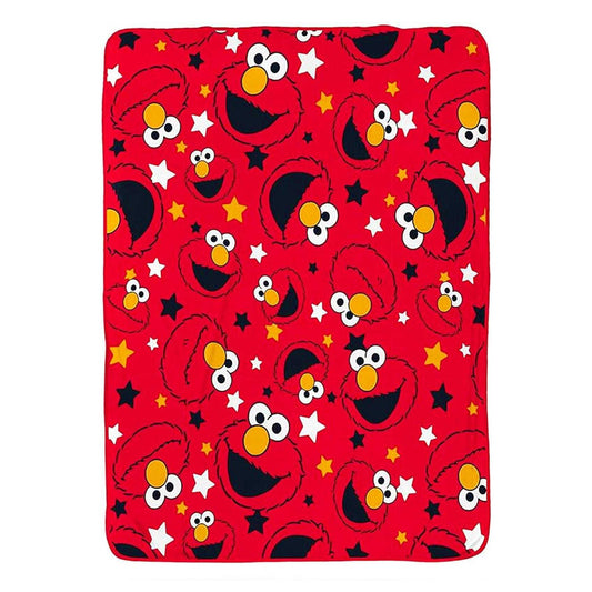 Red-Black-White - Front - Sesame Street Fleece Elmo Blanket