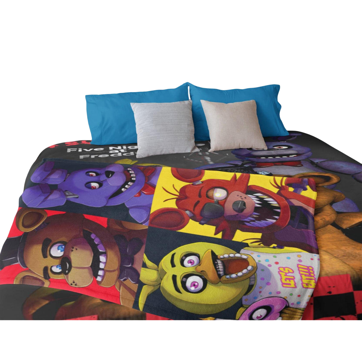 Multicoloured - Side - Five Nights At Freddys Fleece Freddy Fazbear Blanket