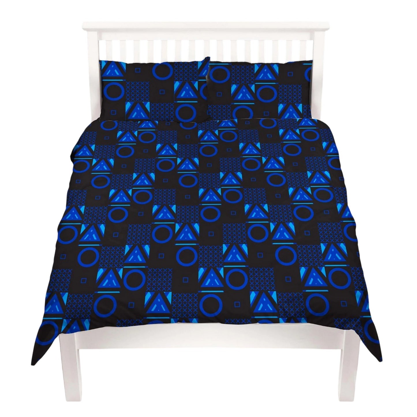 Blue - Close up - Playstation Checked Reversible Duvet Set