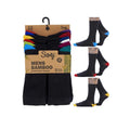 Black-Multicoloured - Side - Soxy Mens Contrast Panel Bamboo Socks (Pack of 12)