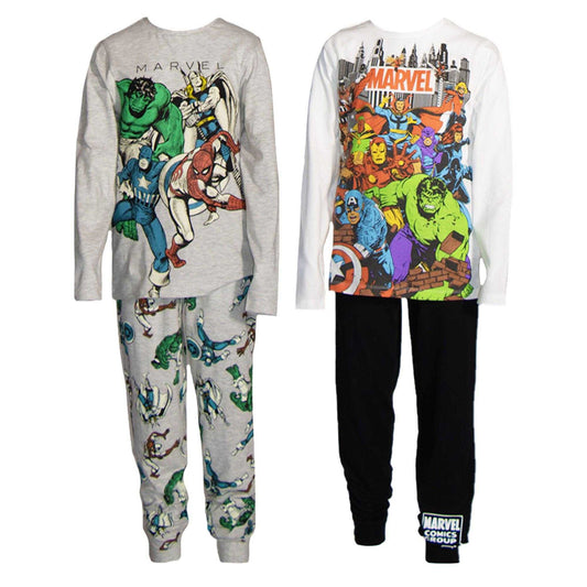 Multicoloured - Front - Marvel Avengers Childrens-Kids Super Hero In Training Long Pyjama Set (Pack of 2)