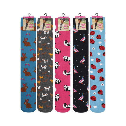 Multicoloured - Front - Soxy Womens-Ladies Assorted Designs Socks (Pack of 5)