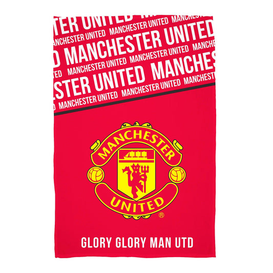 Red-White-Yellow - Front - Manchester United FC Glory Fleece Blanket