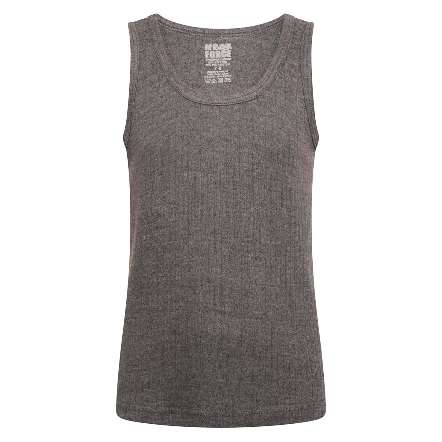 Black-Dark Grey-Light Grey - Lifestyle - Heatforce Childrens-Kids Thermal Vest Top (Pack of 5)