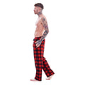 Red-White - Back - Keanu Mens Buffalo Check Lounge Pants (Pack of 2)