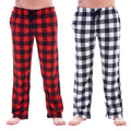 Red-White - Front - Keanu Mens Buffalo Check Lounge Pants (Pack of 2)