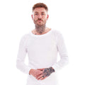 White - Side - Keanu Mens Thermal Long-Sleeved T-Shirt (Pack of 3)