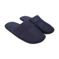 Navy - Front - Keanu Mens Pinstripe Slip-on Mule Slippers