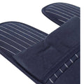 Navy - Back - Keanu Mens Pinstripe Slip-on Mule Slippers