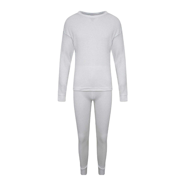 White - Front - K Collection Childrens-Kids Long-Sleeved Thermal Base Layers Set