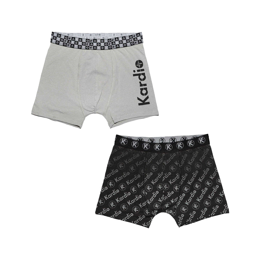 Light Grey-Dark Grey-Black-White-Green - Lifestyle - Keanu Mens Cotton Blend Performance Boxer Shorts (Pack of 6)