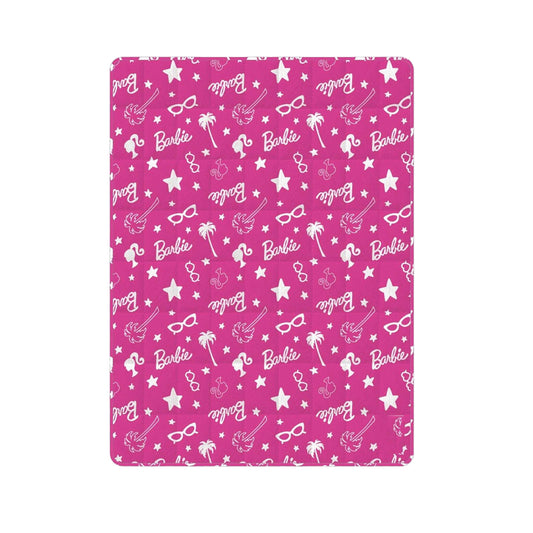 Pink-White - Front - Barbie Childrens-Kids Fleece Weighted Blanket