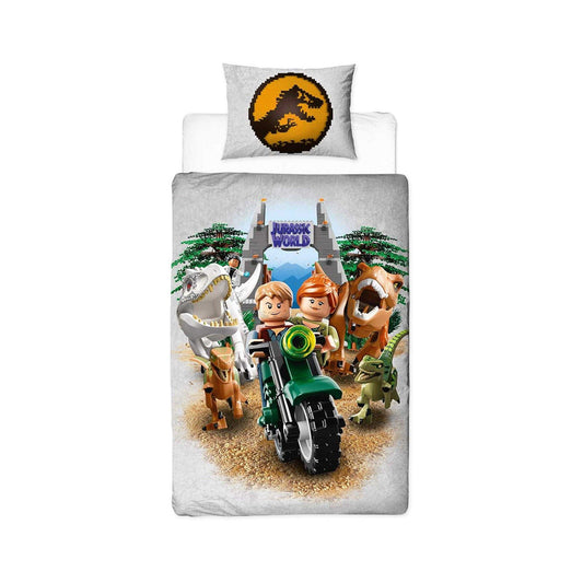 Multicoloured - Front - Lego Jurassic World Reversible Duvet Set