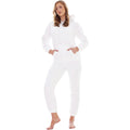 White - Front - Keanu Womens-Ladies Borg Long Pyjama Set