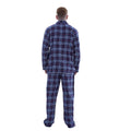 Blue-Red - Back - Keanu Mens Checked Brushed Long Pyjama Set