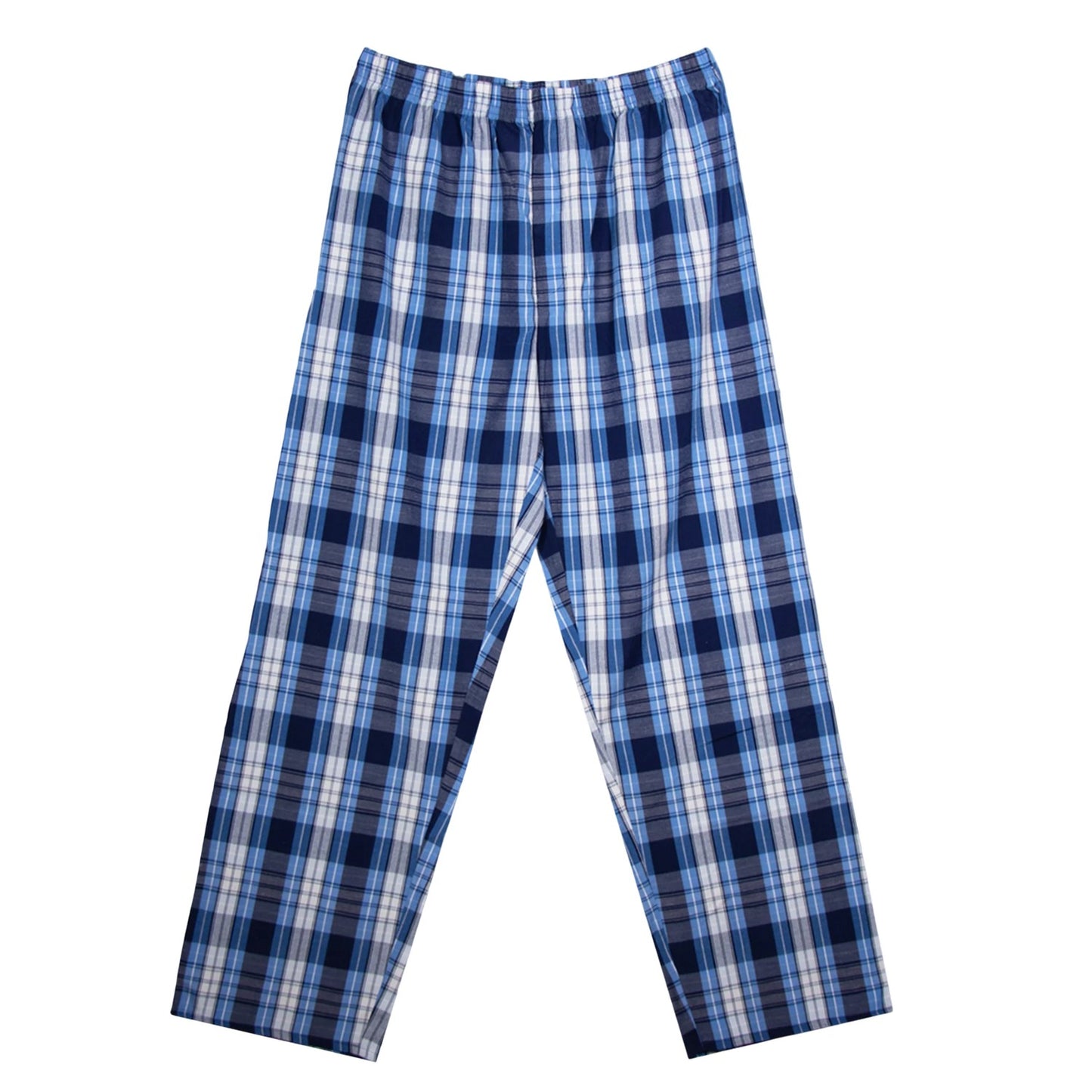 Blue - Side - Keanu Mens Checked Woven Long Pyjama Set