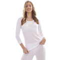 White - Side - Heatforce Womens-Ladies Long-Sleeved Thermal Top (Pack of 3)