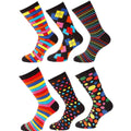 Black-Multicoloured - Side - Soxy Mens Assorted Designs Cotton Socks (Pack of 6)