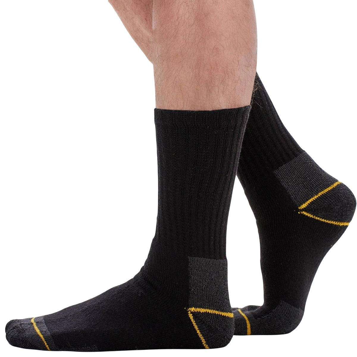 Black - Pack Shot - Soxy Mens Contrast Striped Socks (Pack of 12)